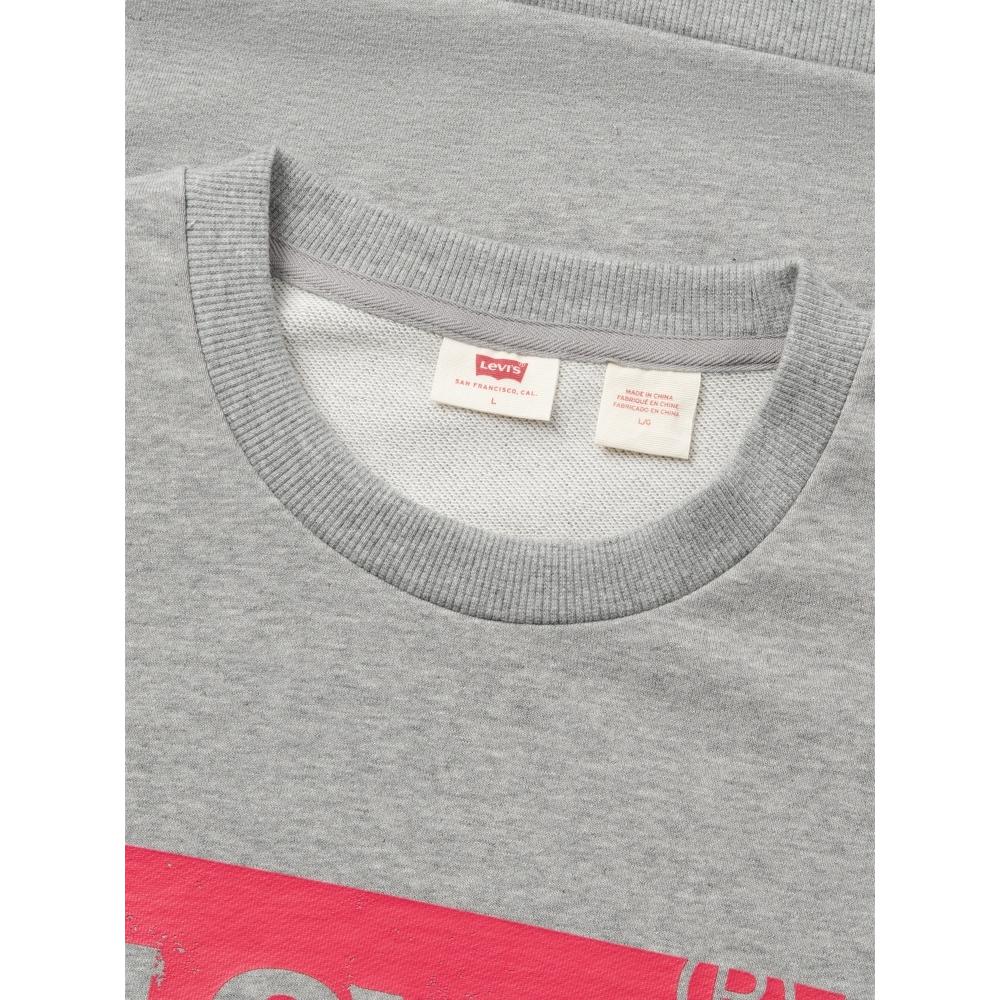 Levis Simple Comfortable Versatile Casual Logo Print Long Sleeve Sweatshirt Men Sweatshirt Gray 003YS-0000