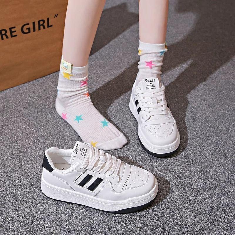 Little white shoes girls versatile spring and autumn flat thick sole spring new order surge casual sports shoes