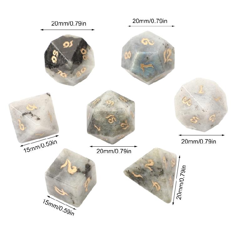 Natural Gemstone Dice Multifaceted Various Shape Polyhedral Digital Game Dice