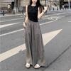 Retro Plaid High-Waisted Pants & Skirt Set – Women's Versatile Summer Two-Piece, Loose & Slimming Casual Outfit