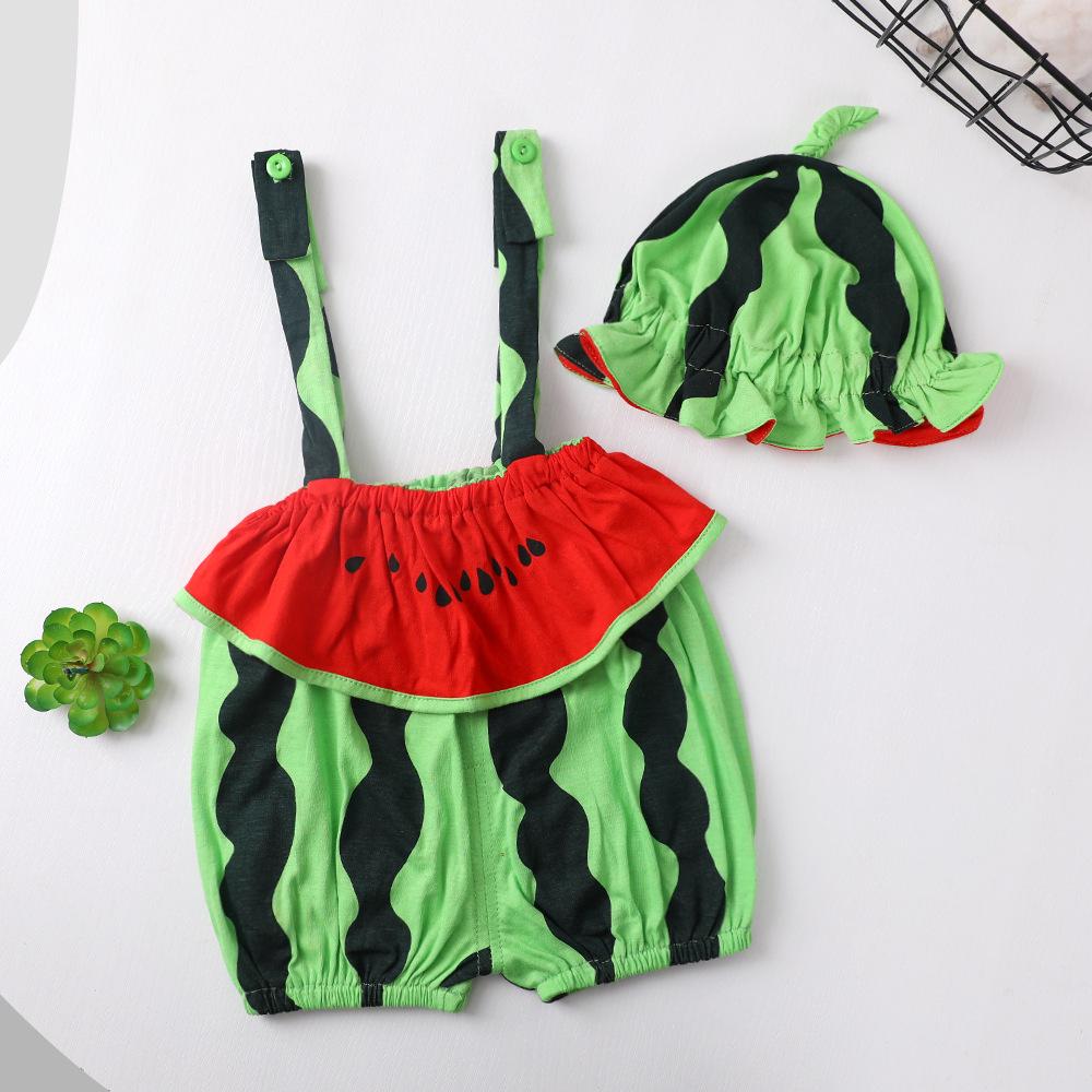 Infant Girl's Cute Summer Strappy Triangle Bodysuit Diaper Cover