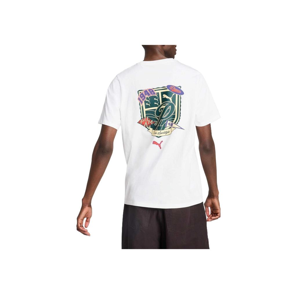 Puma Casual Comfortable Soft Versatile Short Sleeve T-Shirt Men Tops White 632939-02