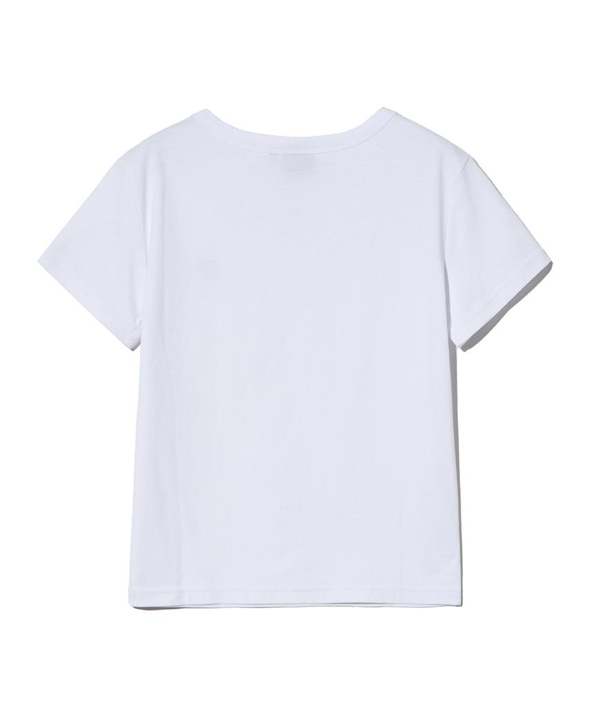 YALE Women'S Circle Point Crop Short Sleeve T-Shirt White