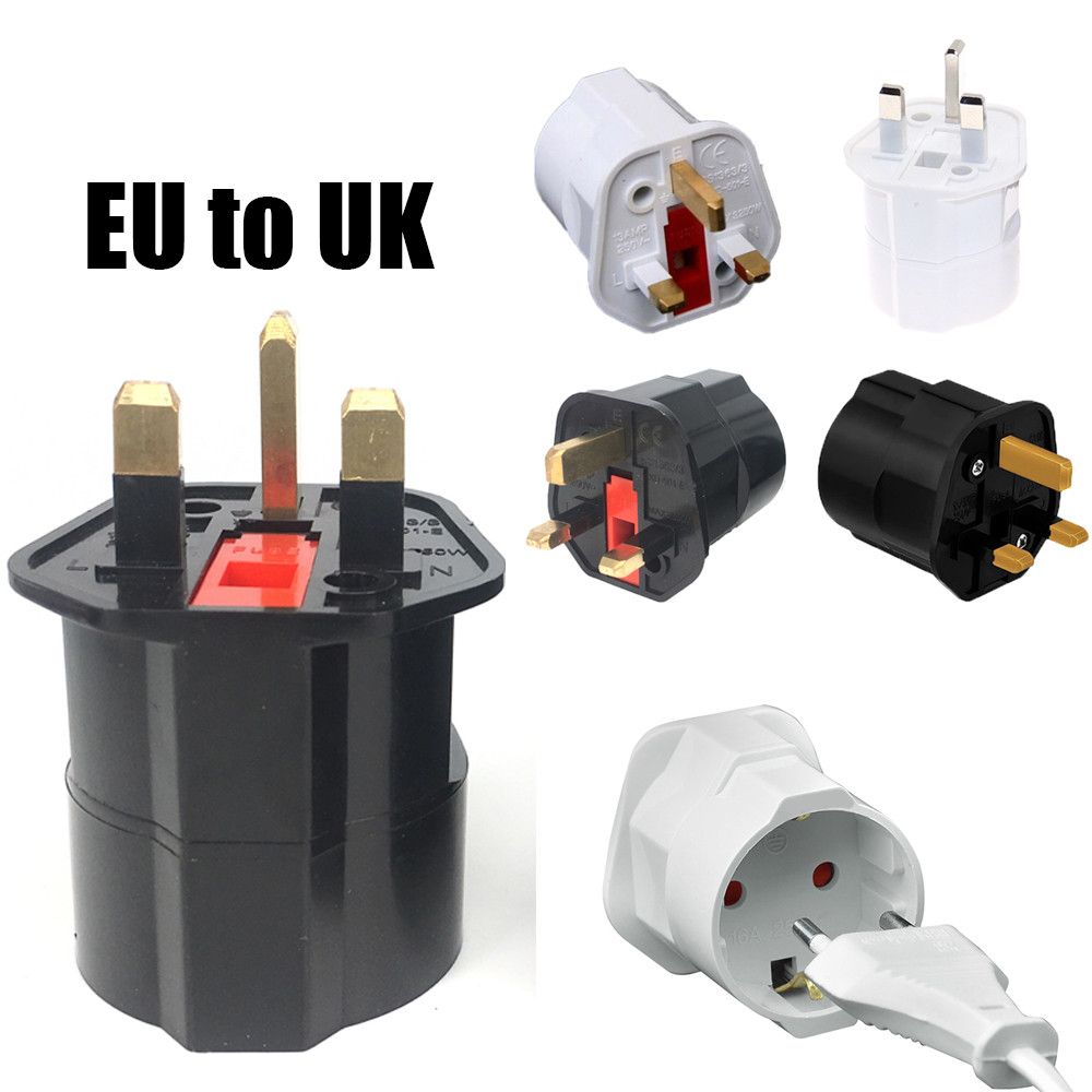 

Multifunctional Converter 2 Pin Socket EU to UK Plugs Adaptor Power Adapter 250V 13A