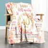 Customize Your Name Home Blanketss 80Th Birthday Celebration Floral Design Comfortable Soft Lightweight Blanket For All Seasons Suitable For Picnics