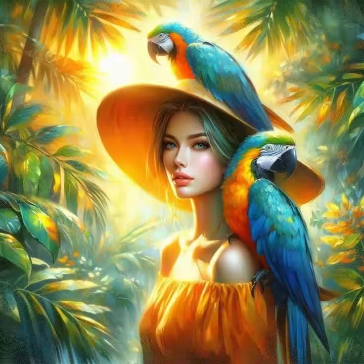 Diamond painting Art 5D DIY Colorful Peony Flowers Beauty Girl Diamond Mosaic Bird Tree 5D Rhinestone Cross Stitch Home Decor