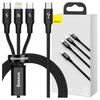 Câble USB 3 en 1 Baseus Série Rapide, Micro USB / Lightning / USB-C, 20W, 1,5M (Czarny)