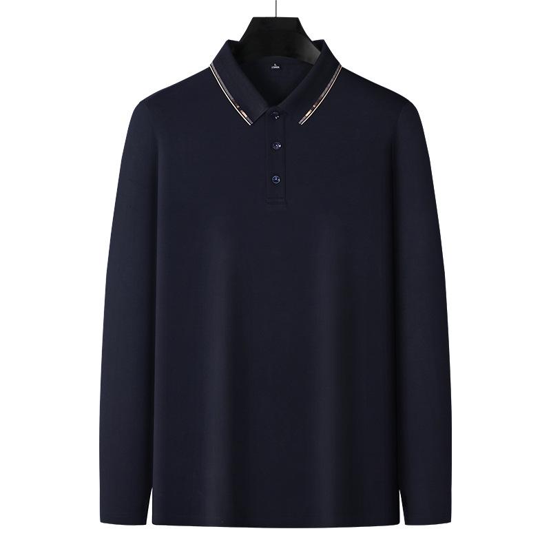 

Dmao Short-sleeved POLO shirt, men s pure cotton breathable T-shirt, business casual lapel top L синий