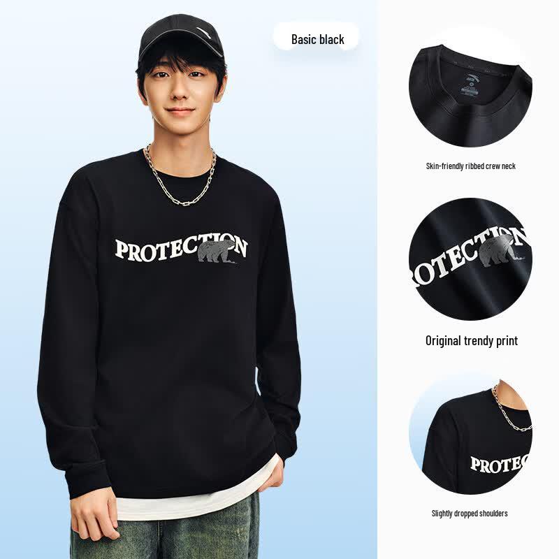 Anta Unisex Pure Cotton Loose Fit Long-Sleeve T-Shirt M