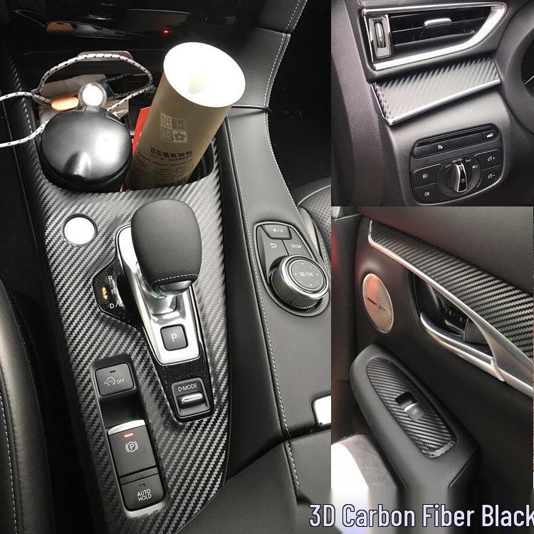 Carbonfaser Innenaufkleber für Infiniti QX50: Passend für 18 Modelle, Dekoration für Mittelkonsole und Türgriffe