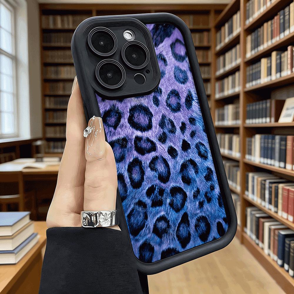 Blue Gradient Leopard Print Luxury Anti-Slip TPU Phone Case For Xiaomi Redmi Note 15 14 13 12 11 10 9 Pro Full Protective Cover