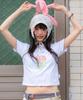 RuNaKi'Hu' Wxt098 Okaeri Check Applique T-Shirt (White)