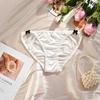Women's Ice Silk Mid-Waist Bowknot Briefs with Cotton Crotch - Lightweight and Comfortable