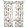 Easter Eggs Festivals Tulle Curtains For Living Room Bedroom Voile Sheer Curtain Window Home Decor Drapes