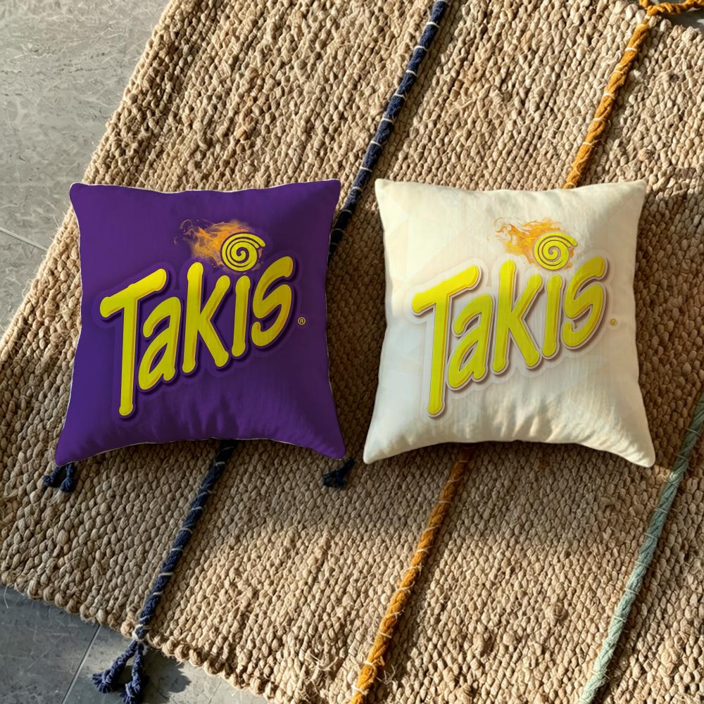 Housse de coussin Motifs Chips Takis Chilii 1P, Ensemble de taies d'oreiller en lin naturel, Décoration tout-en-un pour canapé, chambre à coucher et chaise