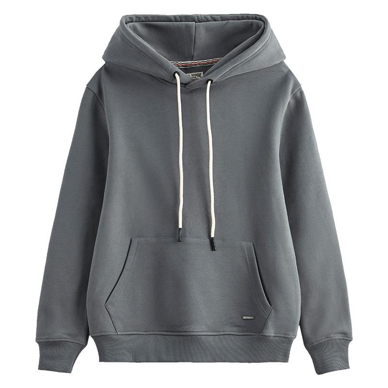 Mens Grey Green Japan Simple Joker Vintage Hooded Sweater