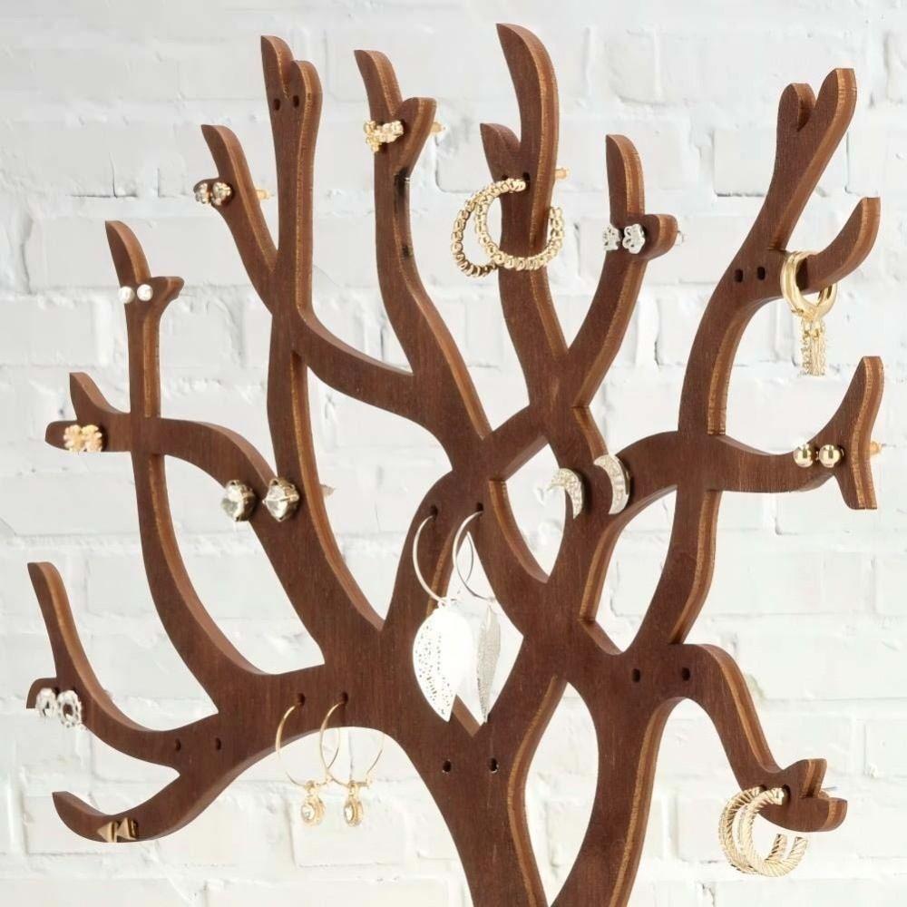 Holder Up Earring Hanger Tree Branch Earring Holder Wood Jewelry Display Stand Women Girls