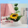 Sunflower Artificial Plant With Rain Flower Stones For Home Decor And Wedding Centerpieces