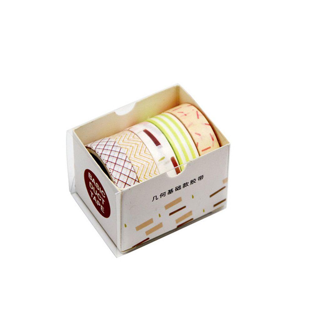 5Rolls/box Decorative Stationery School Adhesive Scrapbooking Washi Tape Masking Tape
