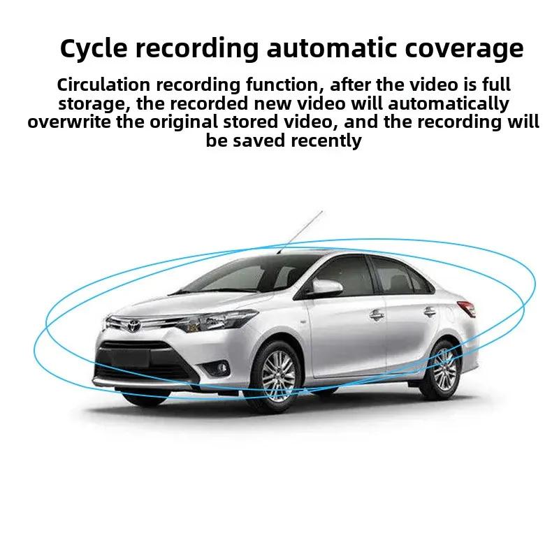 Caméra de Tableau de Bord HD 1080P à Triple Enregistrement Caméra 3 Canaux WiFi Vision Nocturne Boîte Noire Enregistrement en Boucle Aide à la Marche Arrière pour Voitures Accessoires Auto