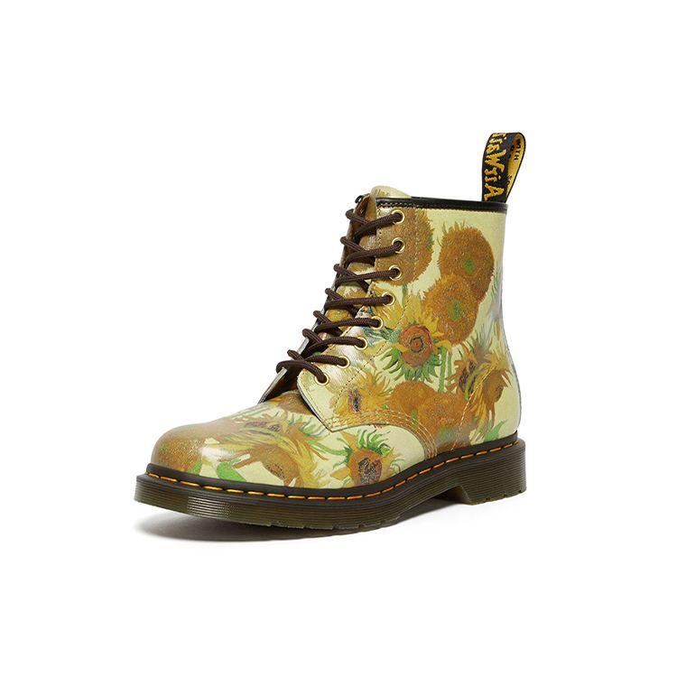 Dr. Martens Tng X  1460 Leather Sunflower Print 8-Hole Short Boots Unisex Boots Yellow 27928102