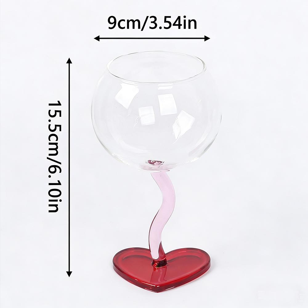 1PC Heart Shaped Wine Glass Goblet High Borosilicate Glass for Wedding Birthday Anniversary Valentine s Day Gift