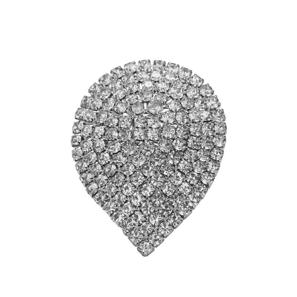 Anello aperto scintillante in cristallo di lusso Anello regolabile a goccia alla moda