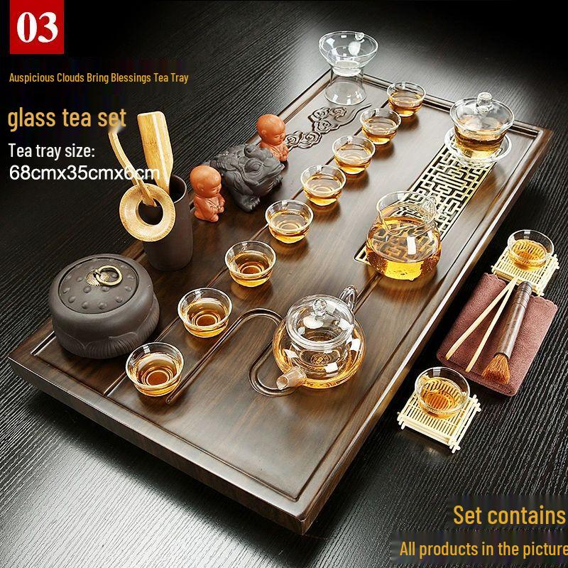 

Songyunqing Nordic Drainage Kung Fu Tea Set with Solid Wood Tea Tray