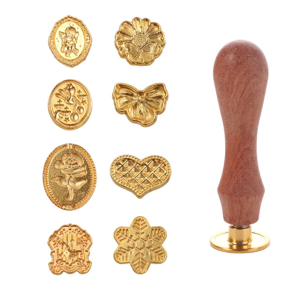 8/10/12 szt. Zestaw głowic stempli do pieczęci woskowych o różnych kształtach Retro Mosiężne głowice Zestaw do pieczęci woskowych Ślubna impreza