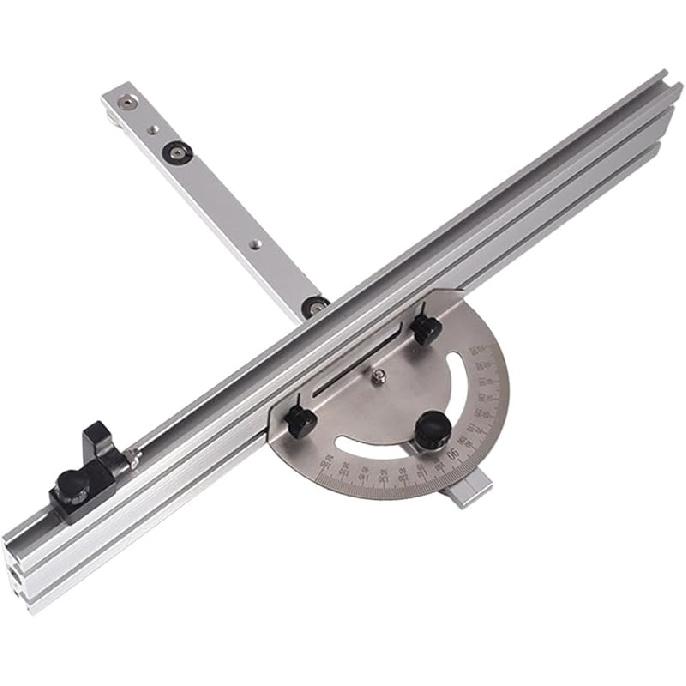 Precision Table Saw Miter Gauge System with Miter Fence, 120°Angle Stops Adjustable for Table Saw, Band Saw, Router Table, 250mm