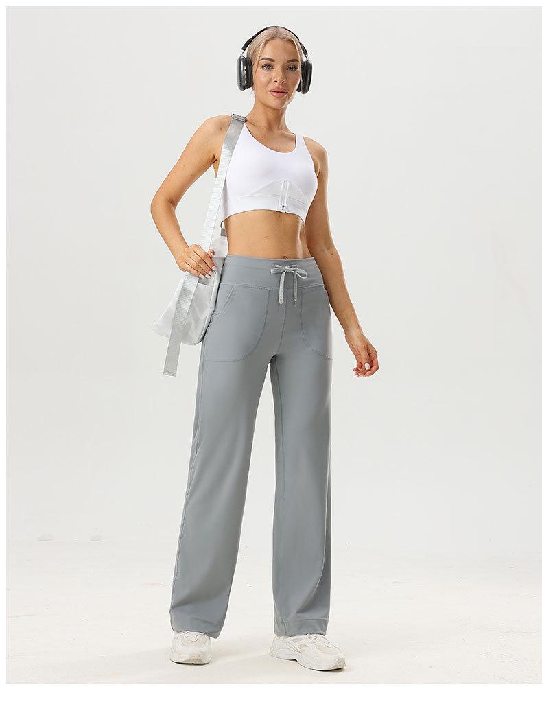 High-Waisted Women's Straight-Leg Yoga Pants for Training and Outdoor Sports