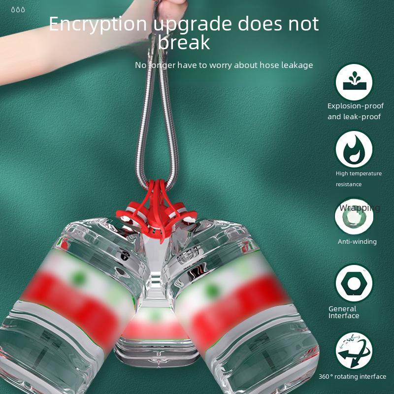 סט צינור מקלחת מנירוסטה חסין פיצוץ ופיה למחמם מים לאמבטיה