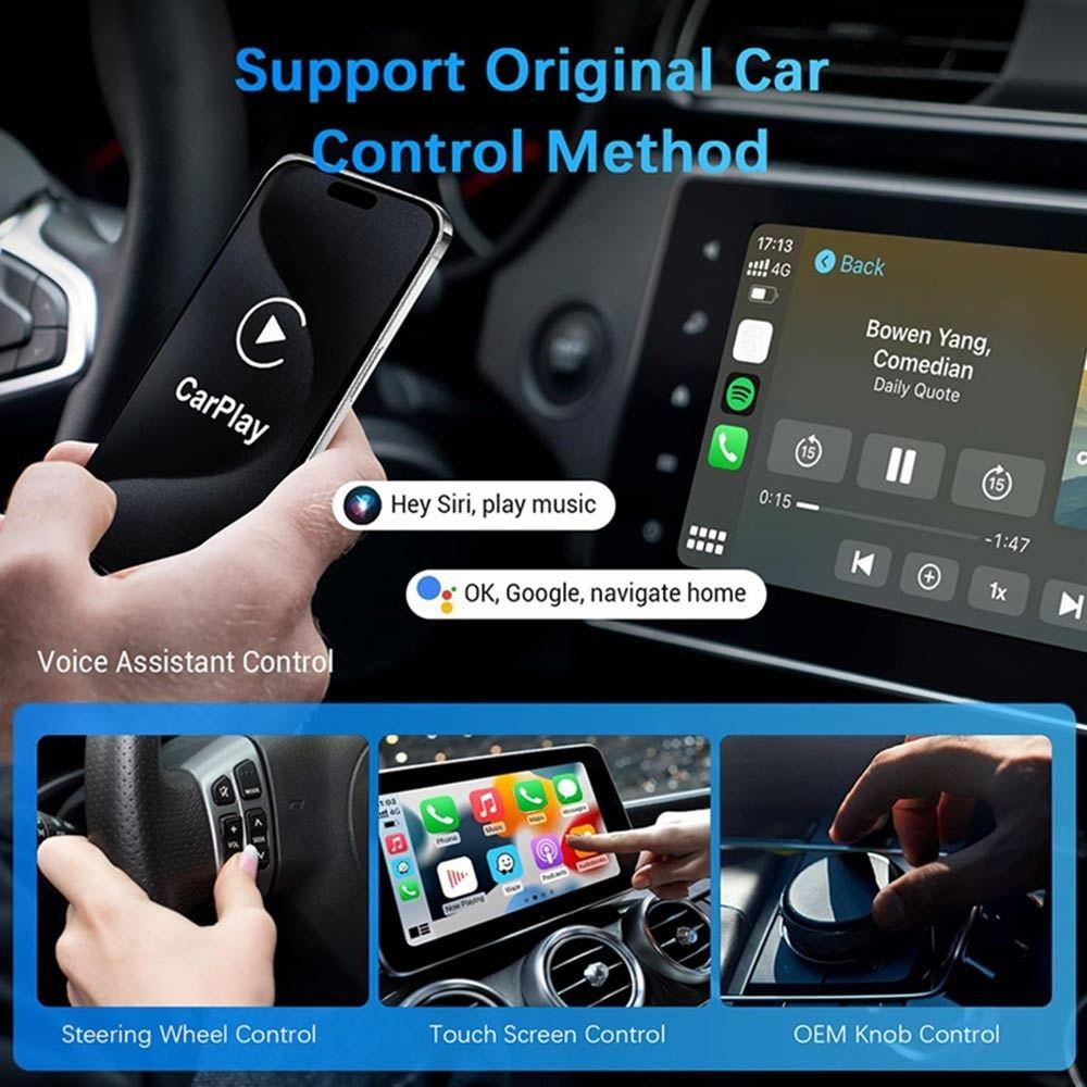 2 IN 1 Wireless CarPlay Adapter Bluetooth 5.0 Smart Mini Box Wireless Connection Dongle  Car
