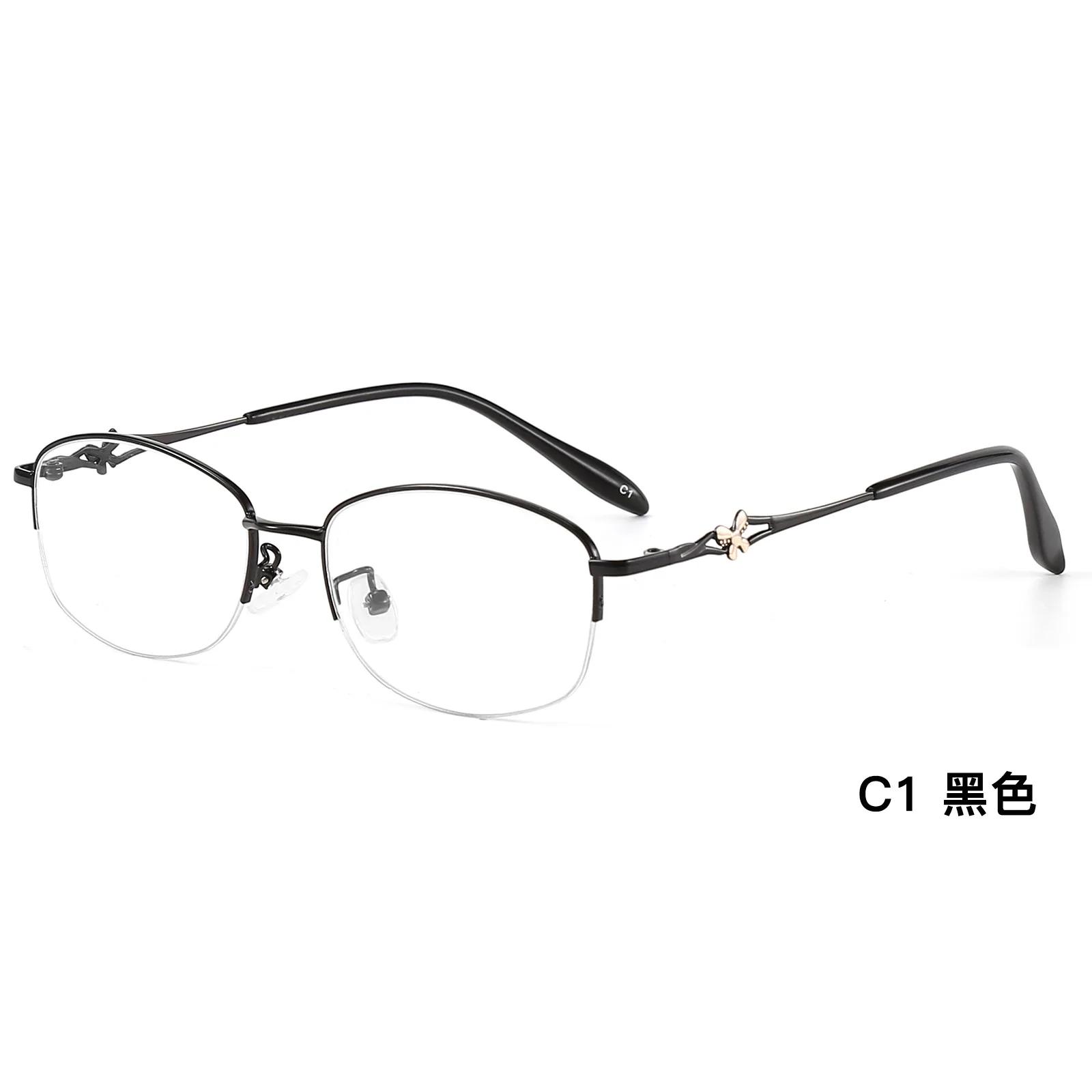 

SHINU Elegant Prescription Reading Glasses Women Fashion Optical Lenses With Recipe Metal Half-frame Presbyopia Myopia Glasses Single Version&1.56&None