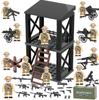 WWII Military Building Blocks: US, German, British Army Figures with Heavy Weapons & Sniper Educational Toys.