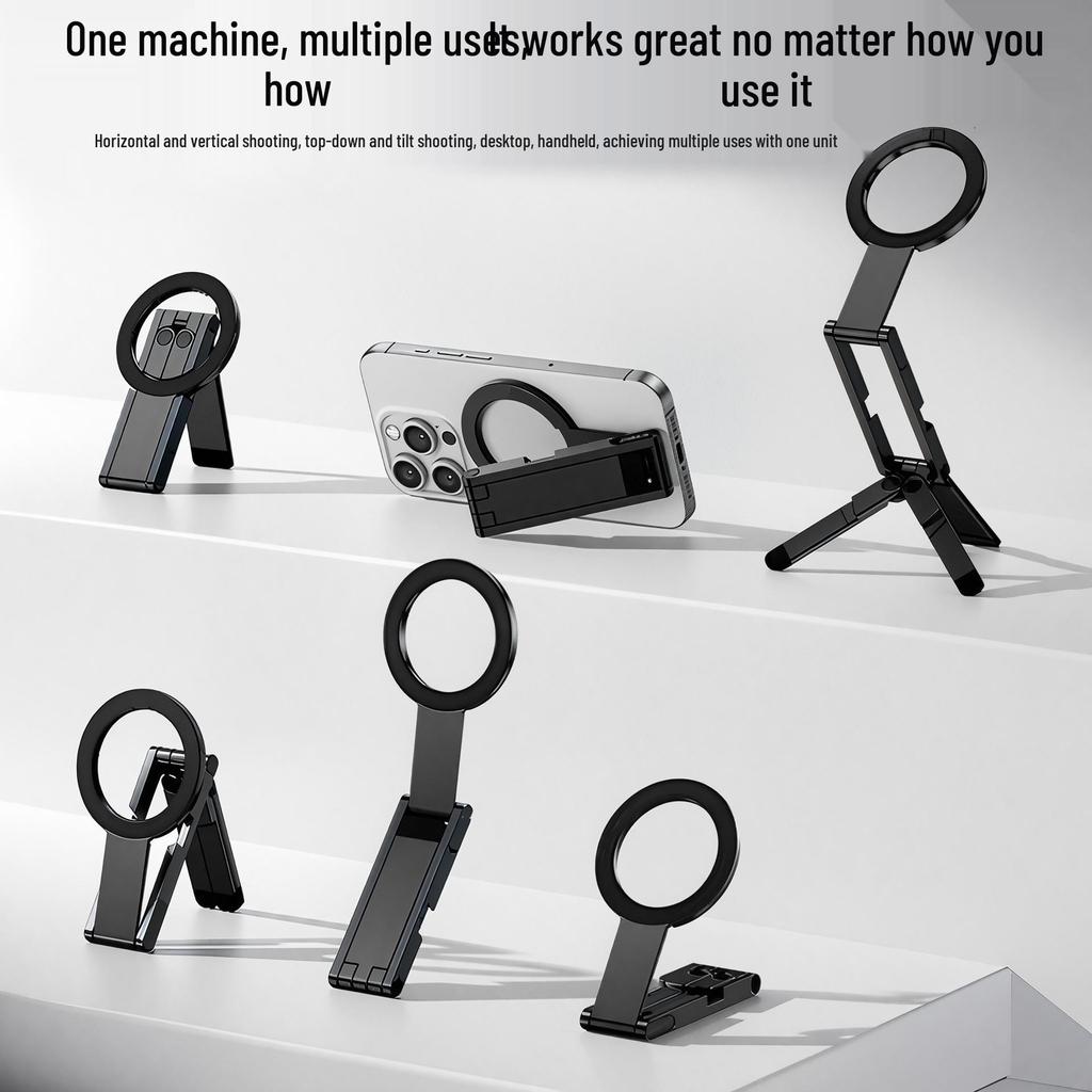 Cross-border Multi-functional Magnetic Carabiner Tripod for Horizontal and Vertical Shooting, Live Streaming, and Handheld Use