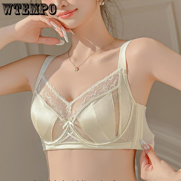 Lingerie Women's Full-cup Thin Bra Adjustable Anti-sagging and Breast Retraction Large-sized Bra Push Up Bra