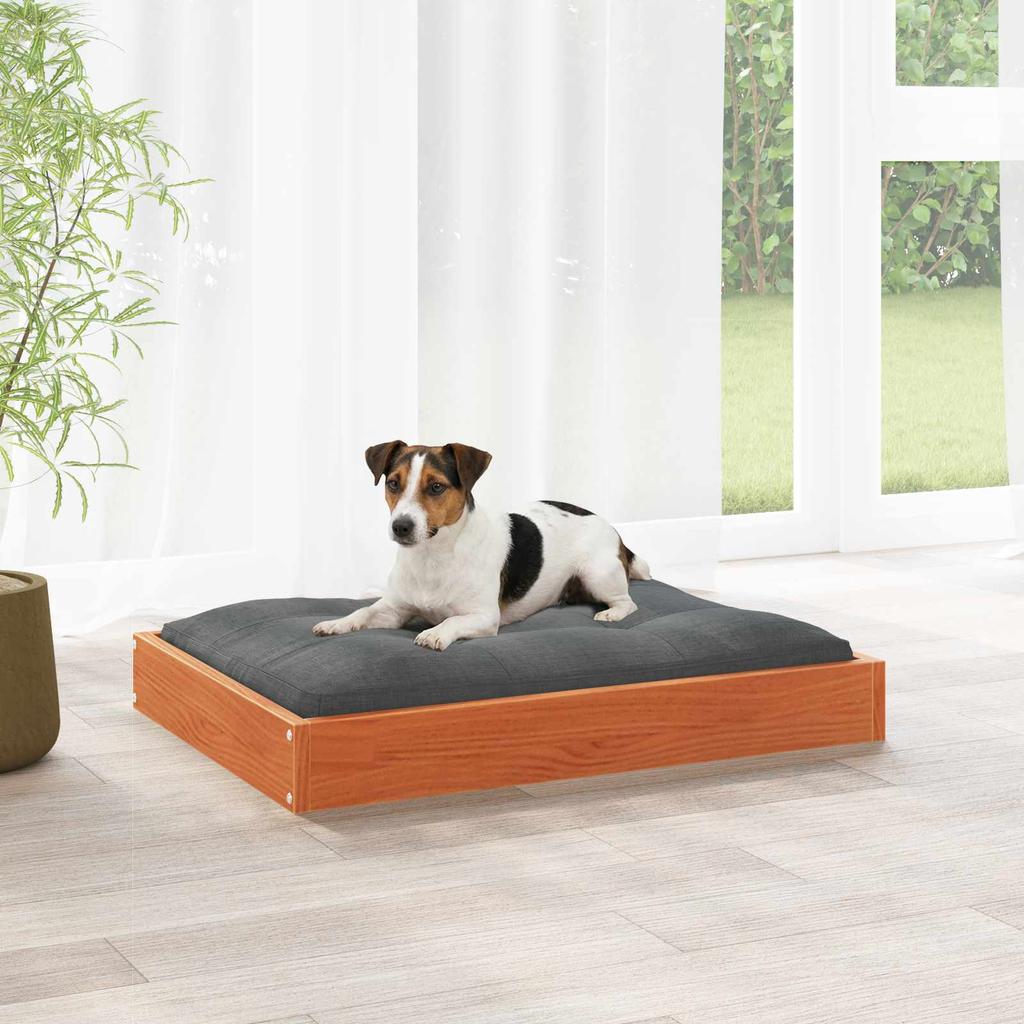 Dog Bed Wax Brown 72 x 54 x 9 cm Solid Pine Wood