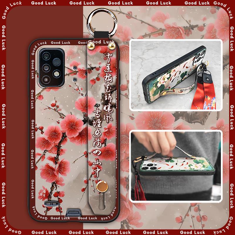Dirt-resistant For Mom Phone Case For UMIDIGI Bison GT2/GT2 Pro Silicone Lanyard Chinese style Wrist Strap Kickstand