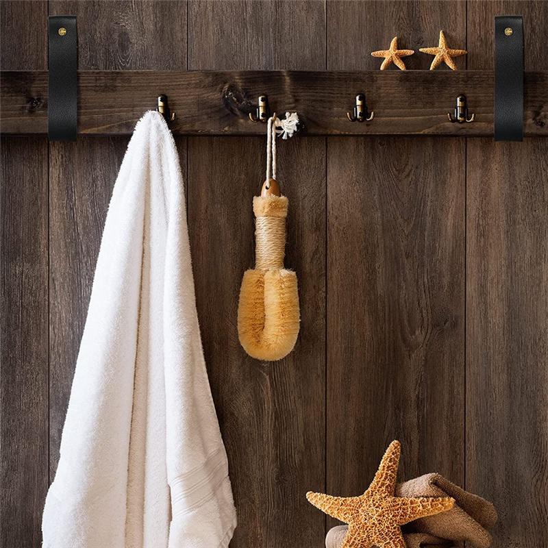 2025+ 16 Pcs Artificial Leather Wall Hooks Wall Hanging Strap Wall Mounted Loop for Hanging Leather Strap Hangers