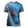 3D Print Animal Snake Sport Quick-dry Breathable Men T-shirt Outdoor Street Cosplay Party Short Sleeve