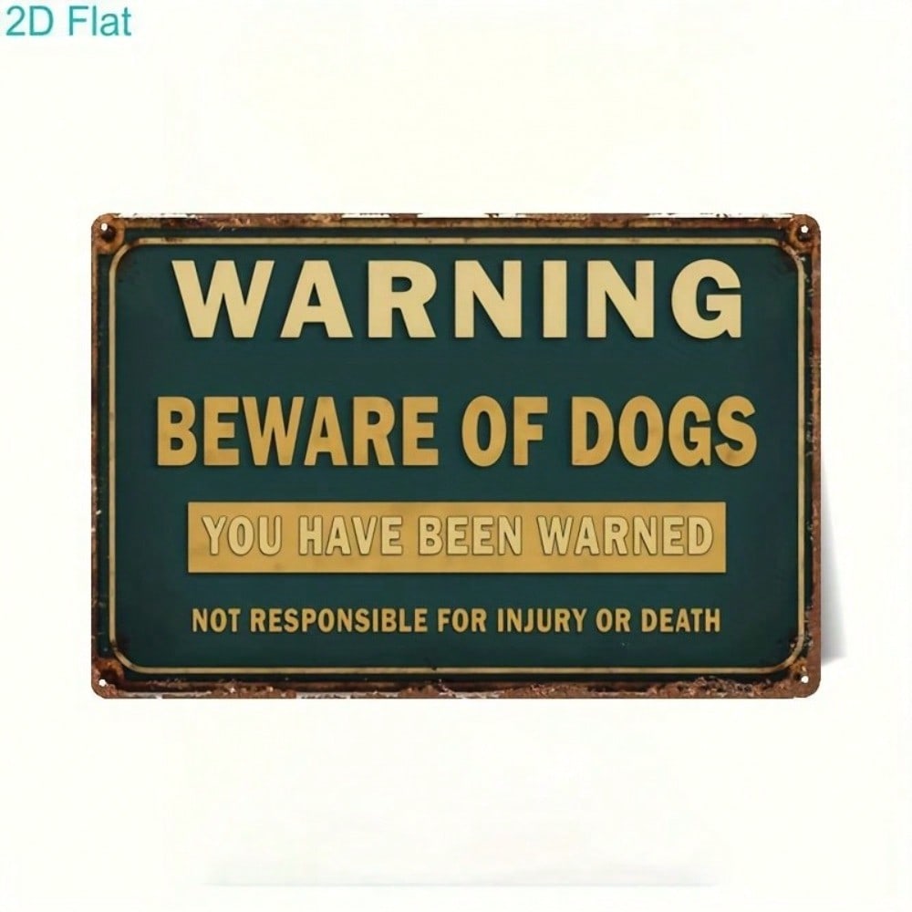 Vintage Beware Of Dog Metal Sign Retro Pet Warning Plaque For Home Yard Garden Gate Rustic Decor TYA-1006372 разноцветный