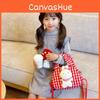 And Cozy Playful Plush Rabbit Shoulder Bag For Children With Trendy Checkered Design For Daily Use