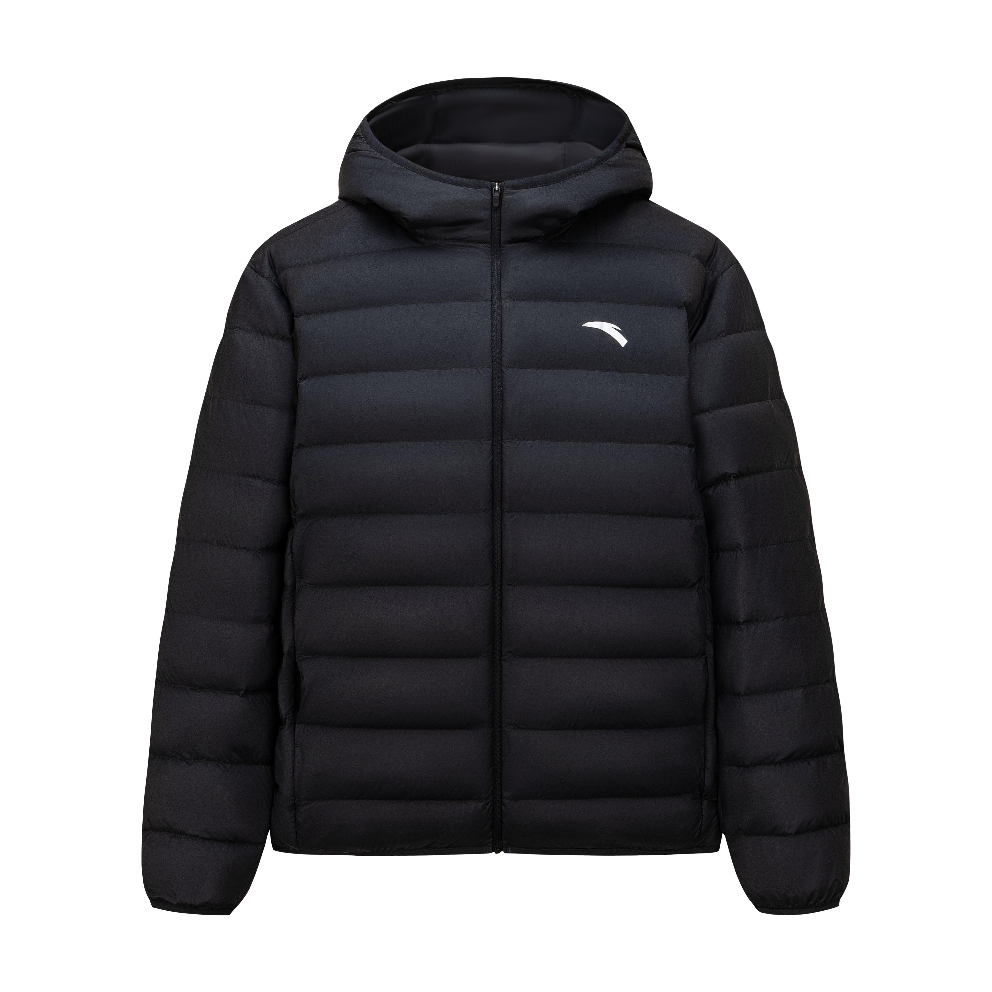 Vêtements d'entraînement variés ANTA pour hommes Vestes en duvet Unisexe Basique Noir-1 À capuche (Non détachable) Modérer XL