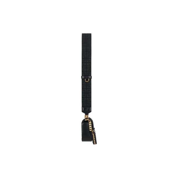 Givenchy 4G Logo Embroidered Metal Lock Chain Cotton Shoulder Crossbody Bag Women Bags Black BB50L3B18Z-001