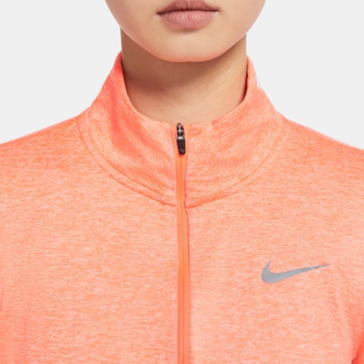 Nike Element Half-Zip Running Fitness Top Women Tops Bright-Orange CU3221-854