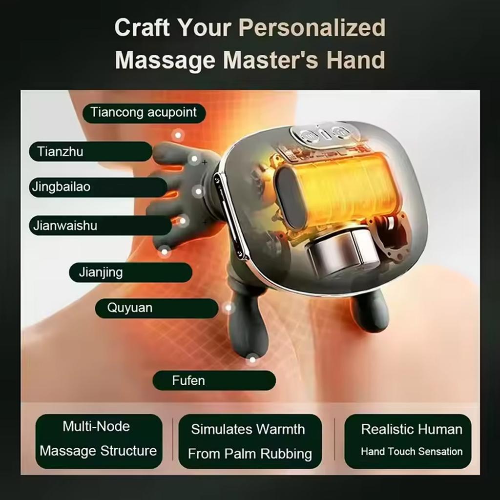 Heated Neck Shoulder Massager With Kneading Therapy Design For Muscle Pain Relief Portable For Home Office Travel Use