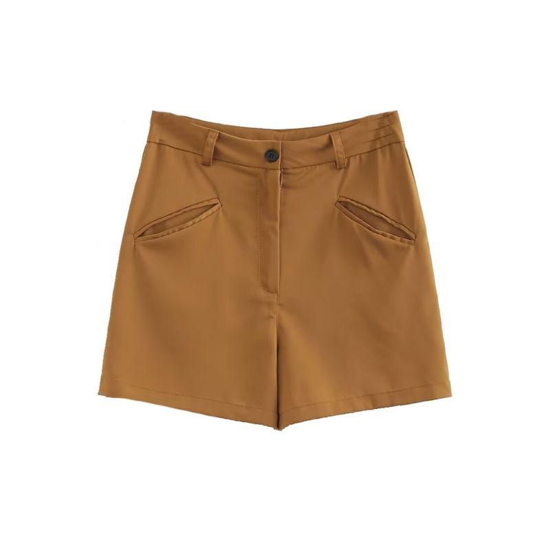 Kaslead New Arrival Women's Clothing Fashion Style Fashion Casual Minimalist Versatile Pocket Decoration Half-Length Shorts