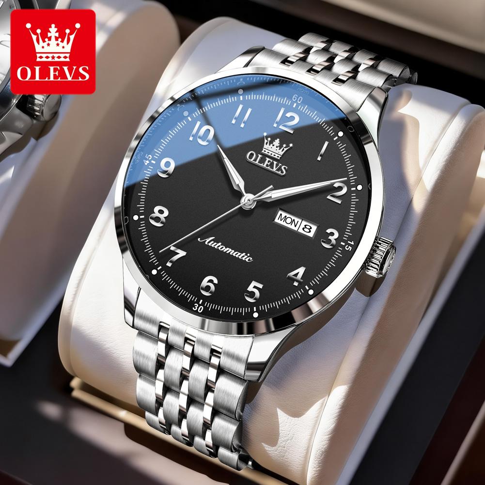 OLEVS Watches For Man Luxury Original Arabic Numerals Automatic Mechanical Watch Waterproof Week Date Mens Watch Gifts New 7100