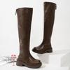 Fashion Comemore Black Brown Over The Knee Boots Women's Outdoor Back Zipper Thick Soled Shoes for Women Gothic Middle Heel Long Boots